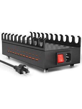 300W 22-Port USB Charging Station, Fast Charger for Multiple Devices, Home